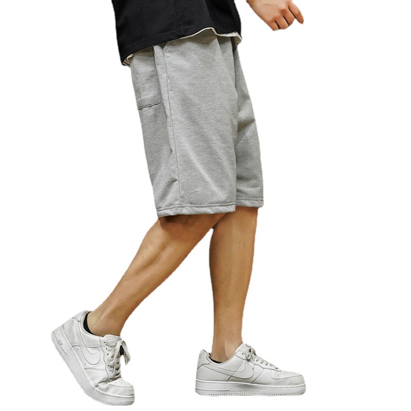 2021 Summer new collection of men's casual, simple, solid color, large-sized loose sports shorts Item Picture