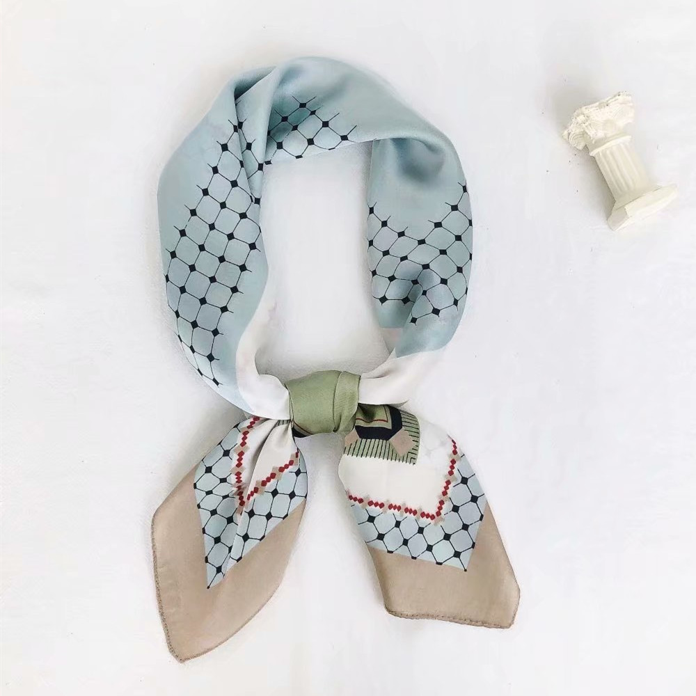 Faux silk 70*70, silk-like silk scarf, square scarf, bag towel, hair band, simple dot, can be used for hair replacement details Picture