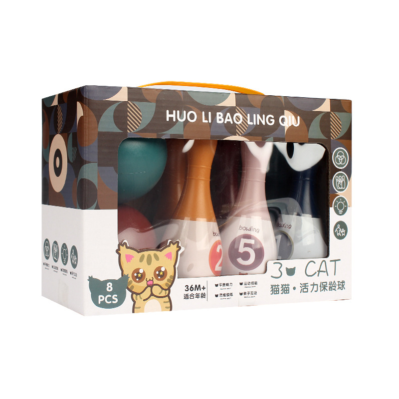 Cross-border bowling traditional toys, children's indoor sports toys, kindergarten gifts, bowling sets Item Picture