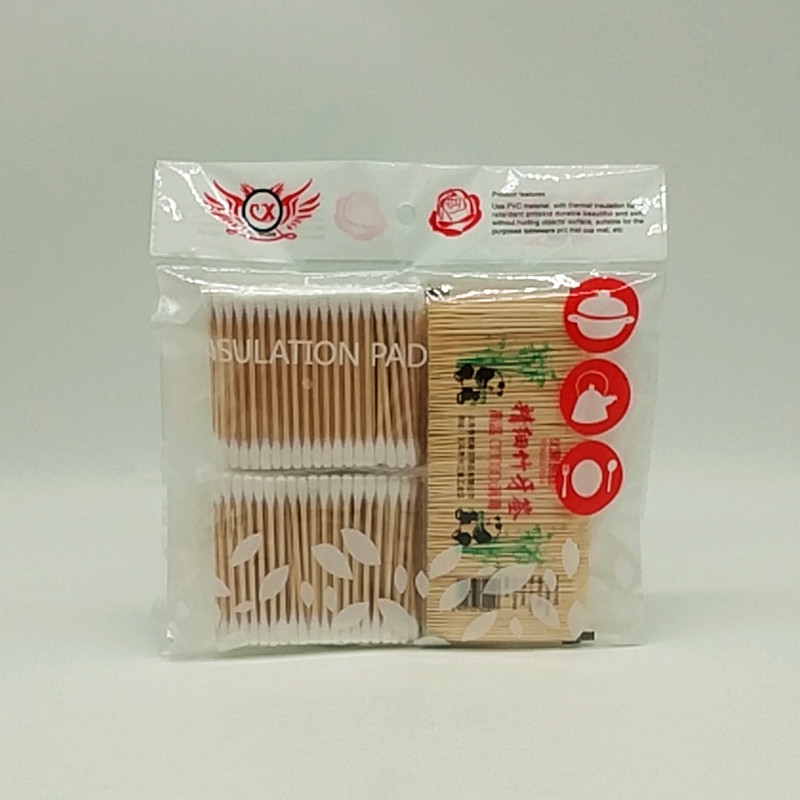 Sunshine Department Store bagged bamboo double-headed toothpicks bagged double-headed cotton swabs Sanitary cotton swabs details Picture