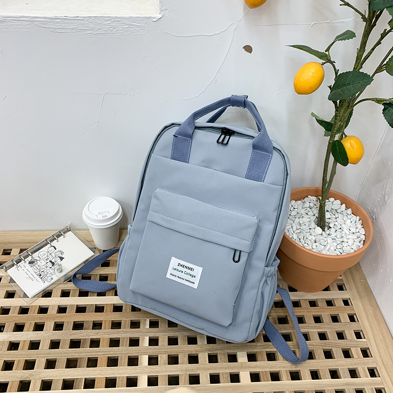 A schoolgirl style casual and simple backpack, canvas backpack, Korean trendy brand, Instagram travel backpack, best friend Item Picture