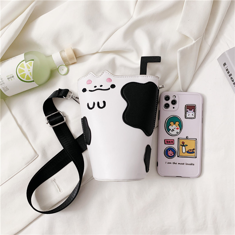 PU Cute bucket small bag for girls 2021 New style Japanese cartoon single-shoulder Instagram influencer girl crossbody straw bag Application Scenario