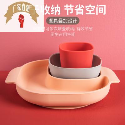 Baby dinner plate tableware silicone suction bowl baby food bowl silicone tableware set for children thumbnail