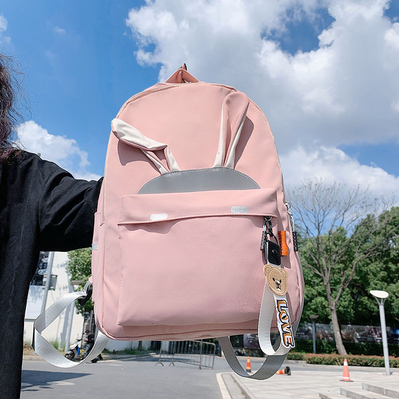 2020 New Korean-style cute student casual reflective backpack with large capacity and versatile campus bag for girls