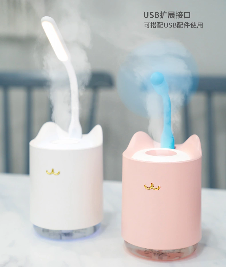 Factory direct sales mini USB humidifier, night light, bedroom, office desktop, creative gift, multi-functional humidifier Application Scenario