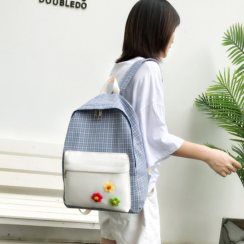 Mochila escolar para mujeres ins versión coreana para estudiantes universitarios de secundaria mochila campus soft girl vintage moda mochila al por mayor Specification image
