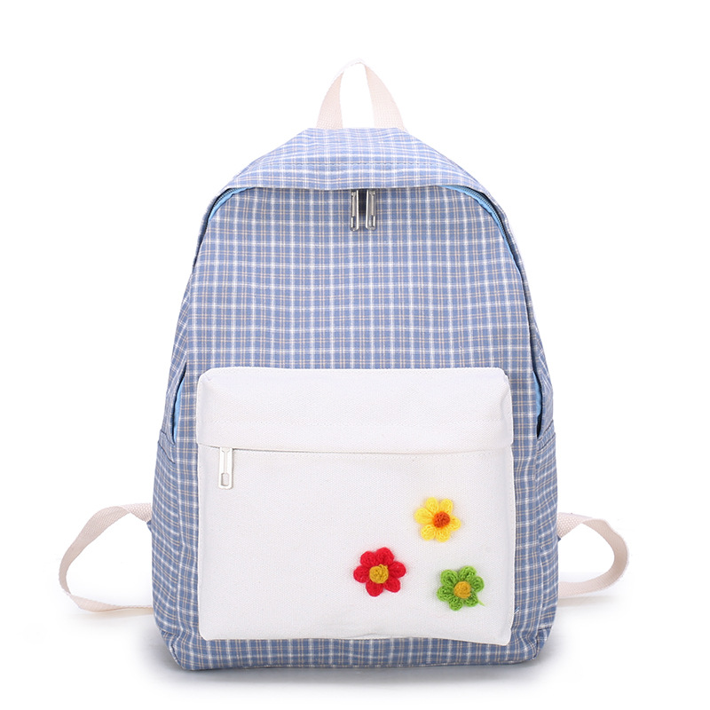 Mochila escolar para mujeres ins versión coreana para estudiantes universitarios de secundaria mochila campus soft girl vintage moda mochila al por mayor Item Picture