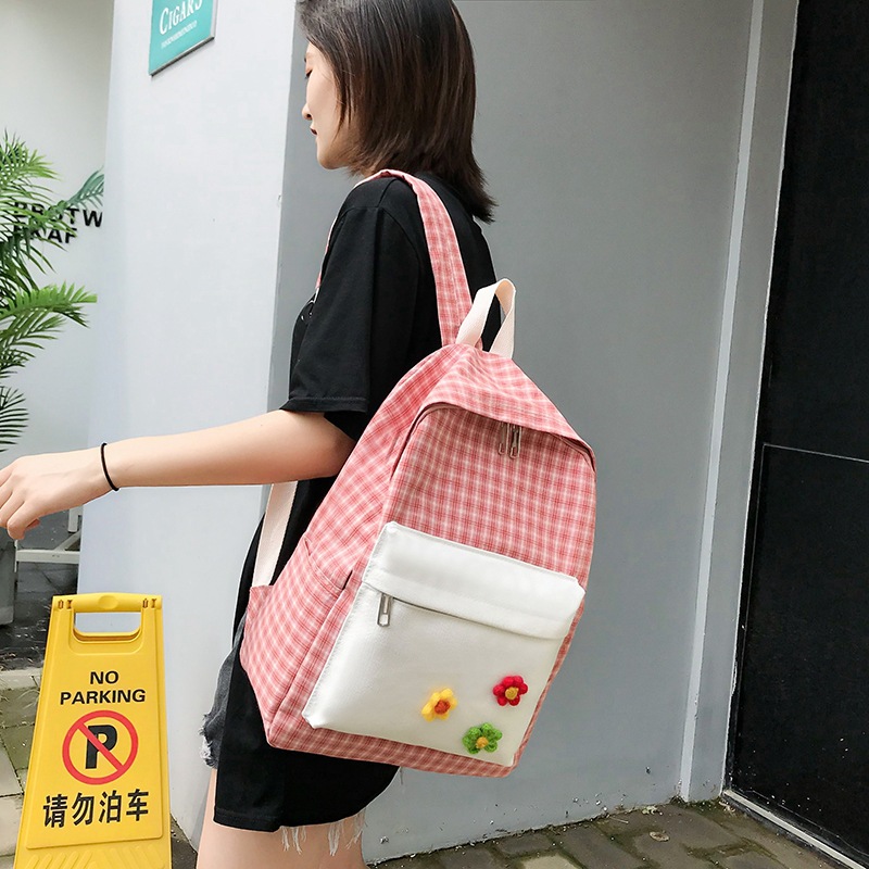 Schoolbag girls, ins Korean version high school and college student backpacks, campus soft girls, vintage style fashionable backpacks wholesale