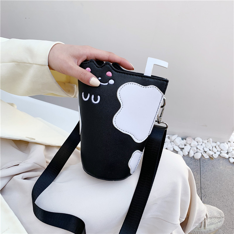 PU Cute bucket small bag for girls 2021 New style Japanese cartoon single-shoulder Instagram influencer girl crossbody straw bag