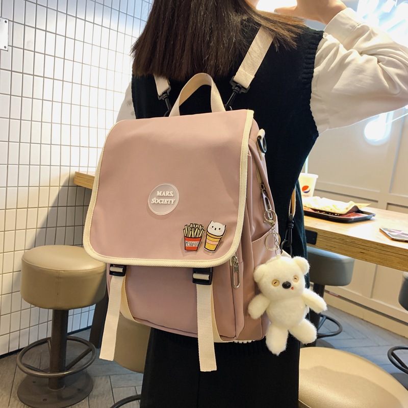 New ins retro Mori school bag girl Japanese cute preppy cross-body bag student backpack