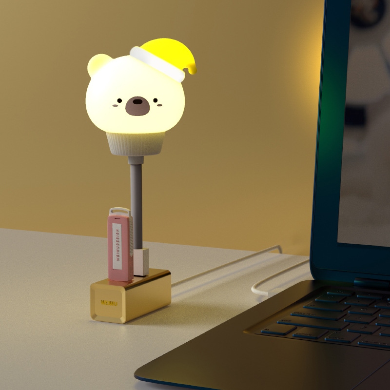 USB sleep companion night light, milk feeding light, LED atmosphere romantic light, flexible bear rabbit cartoon shape night light Application Scenario