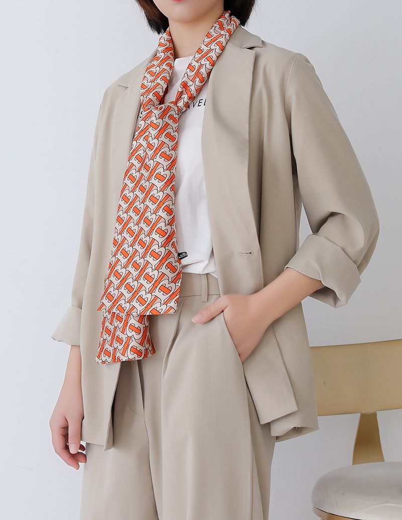 Satin double-layer neckerchief 14*145, ribbon silk scarf, scarf and bag towel, suitable for all seasons and versatile Specification image