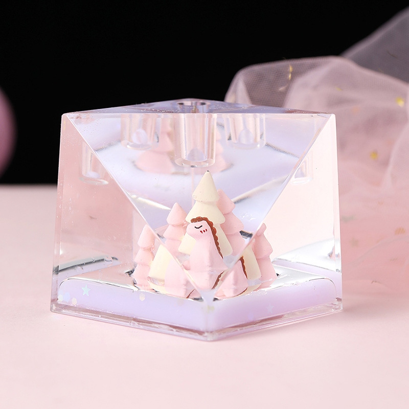 Creative cartoon diagonal oil droplet, jelly-colored polygonal hourglass with oil filling, student office desk decoration gift Item Picture