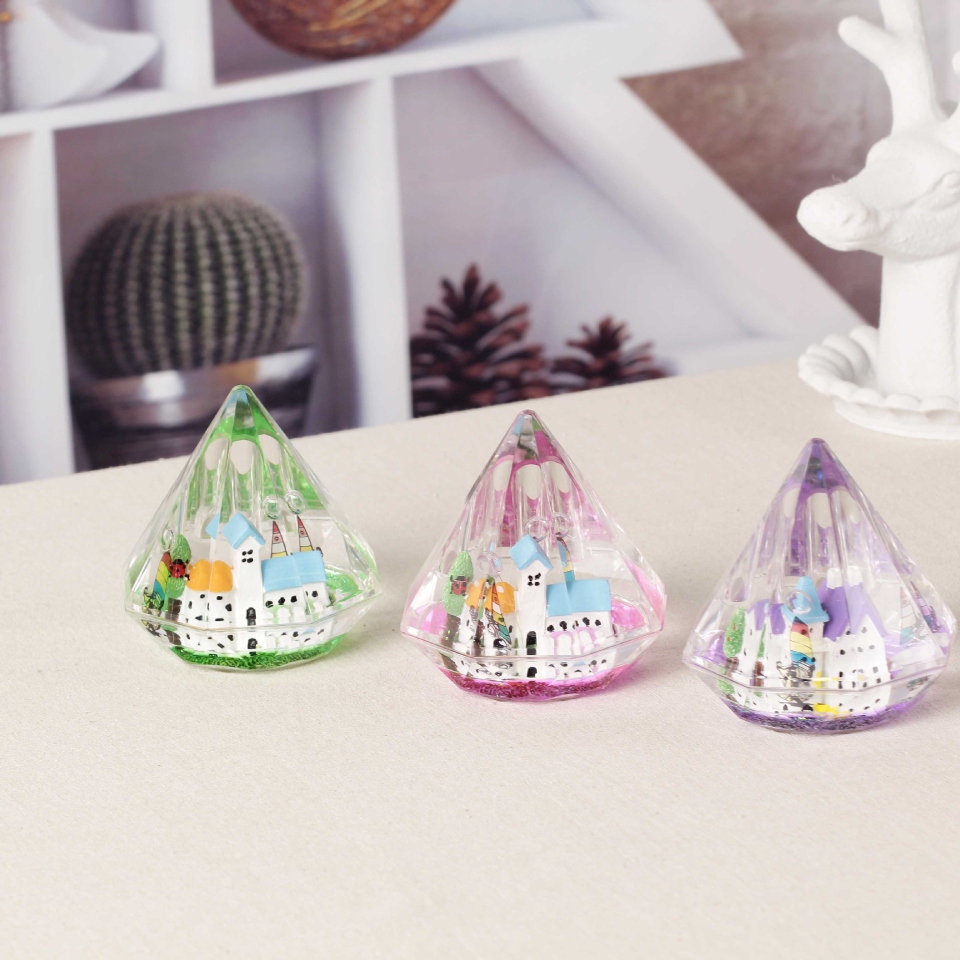 Creative large diamond crystal house, floating oil drop pen holder, desktop decorative handicrafts, student birthday gifts are selling well details Picture