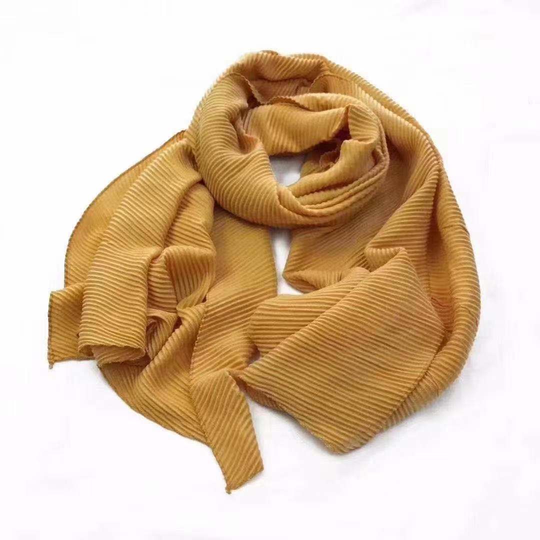 Imitation cashmere creased 90*180 long scarf, solid color and multiple colors available in stock