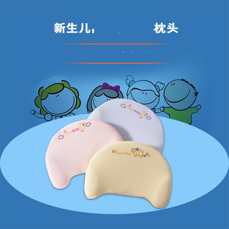 Manufacturer's newborn pillow, color cotton breathable baby pillow, 0-1 year old baby cartoon pillow, baby pillow