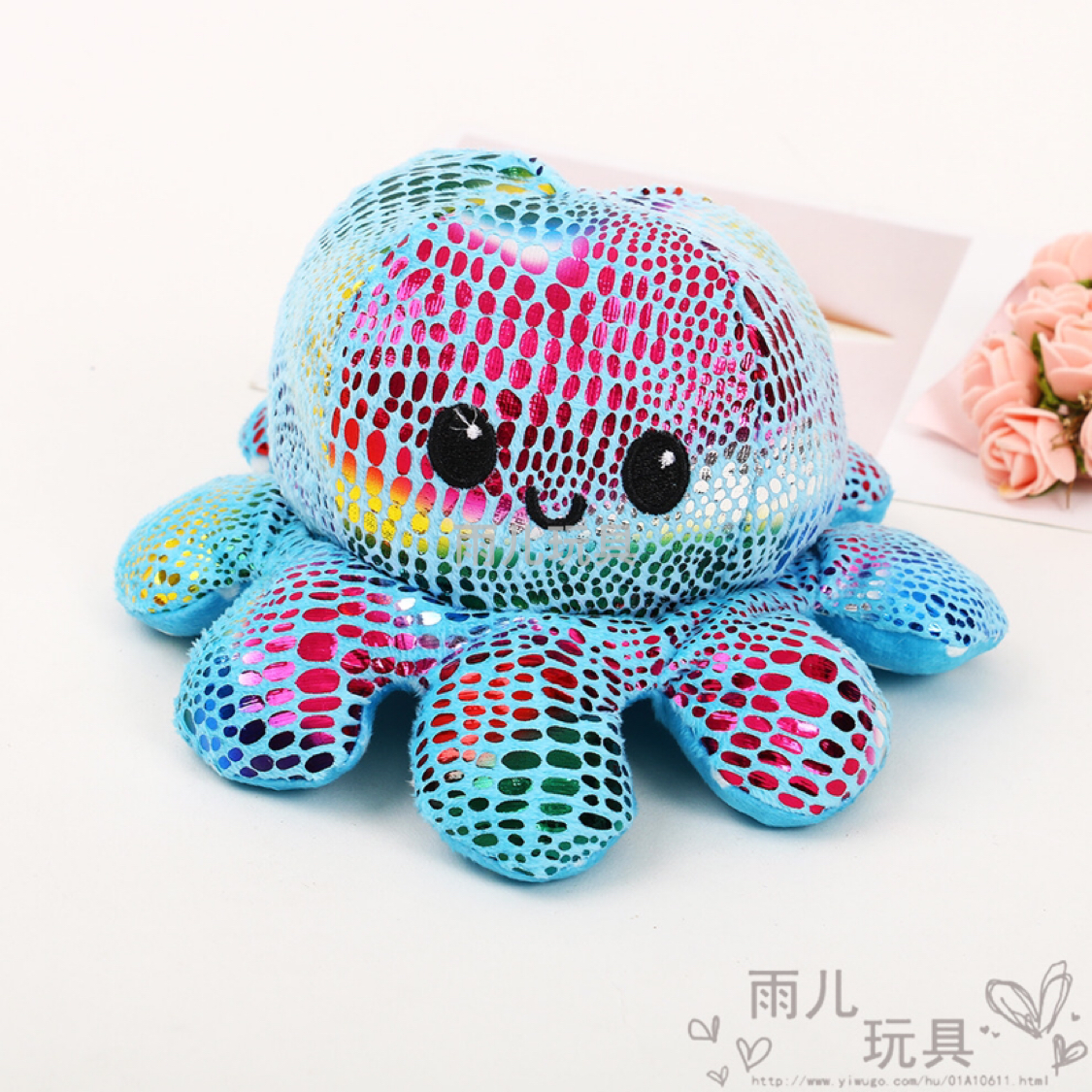 Plush toy flip octopus figurine, plush toy doll flip gilded octopus, gilded flip idea toy Specification drawing