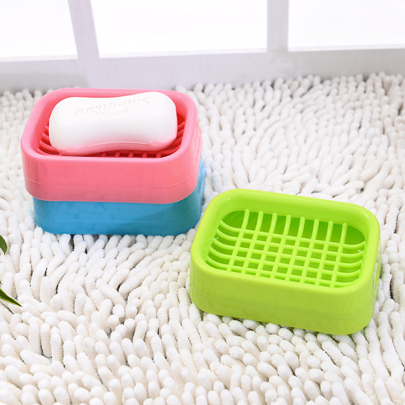 Soap box draining suction cup, wall-mounted creative European-style travel soap box stand, bathroom double-layer plastic soap box Specification image