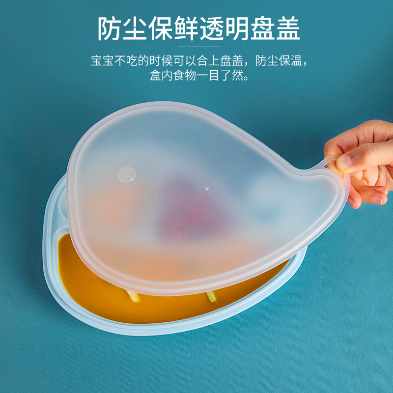 Dinner plate, children's bowl, animal partition tray, anti-drop tray, baby's supplementary food bowl, household food grade PP material thumbnail
