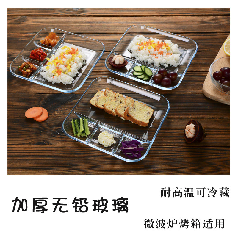 Multifunctional Toughened Glass Plate Transparent Household Tableware Dinner Plate Fruit Plate Fish Plate Large Western Plate Dumpling Plate details Picture