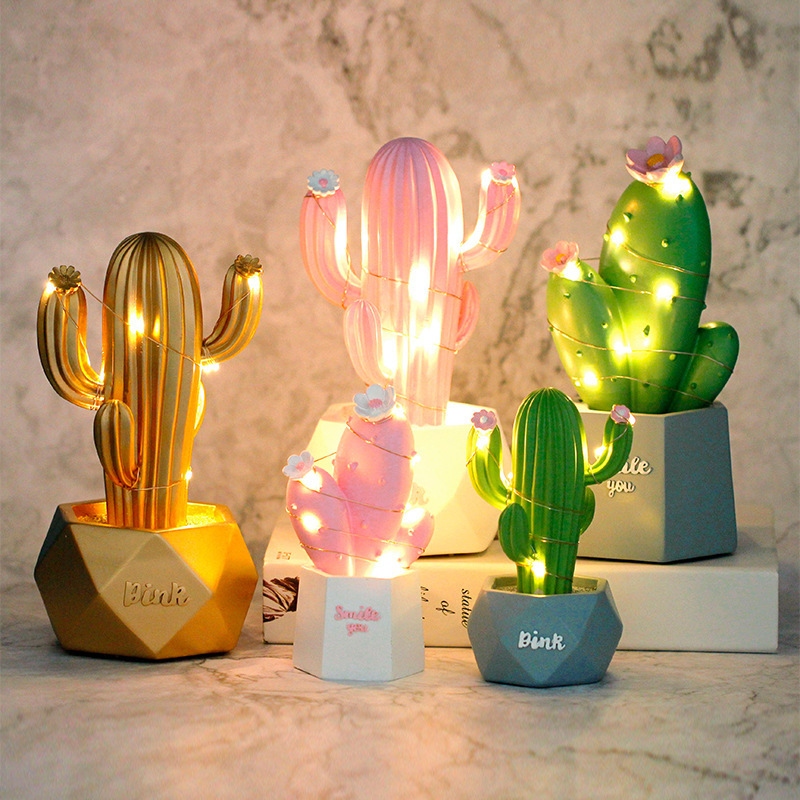 New cactus dream star lamp creative decoration piece, Nordic-style home decoration piece with light, student gift full figure