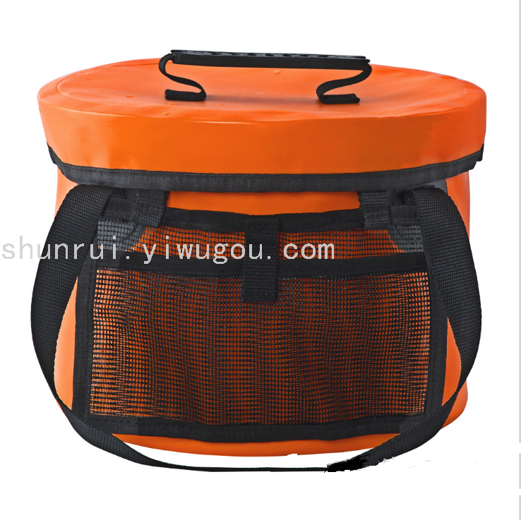 15L大容量户外提水桶车载洗车桶 户外折叠水桶批发钓鱼水桶沙滩