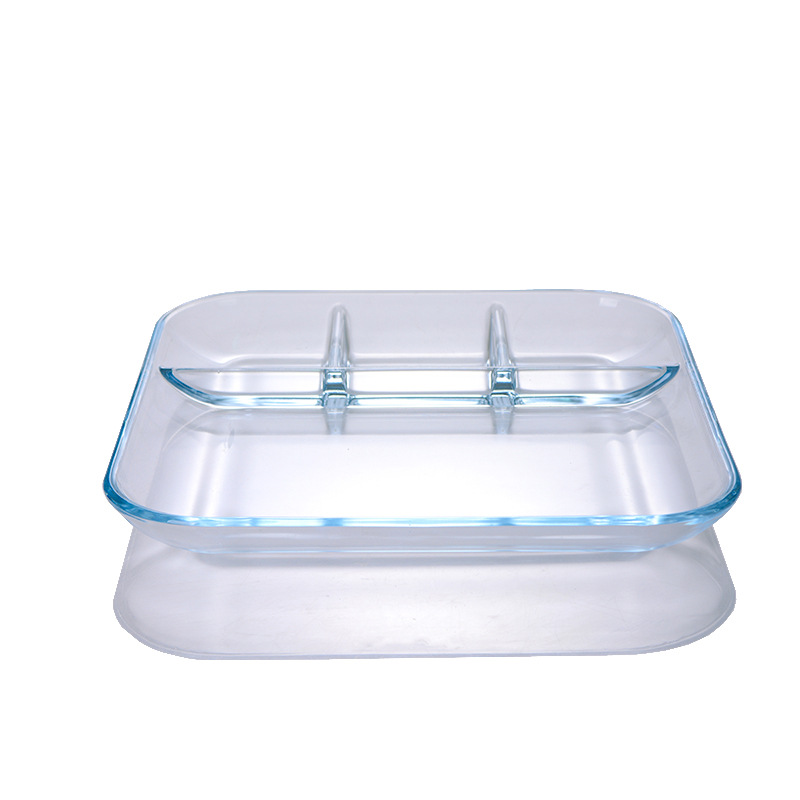 Multifunctional Toughened Glass Plate Transparent Household Tableware Dinner Plate Fruit Plate Fish Plate Large Western Plate Dumpling Plate Item Picture