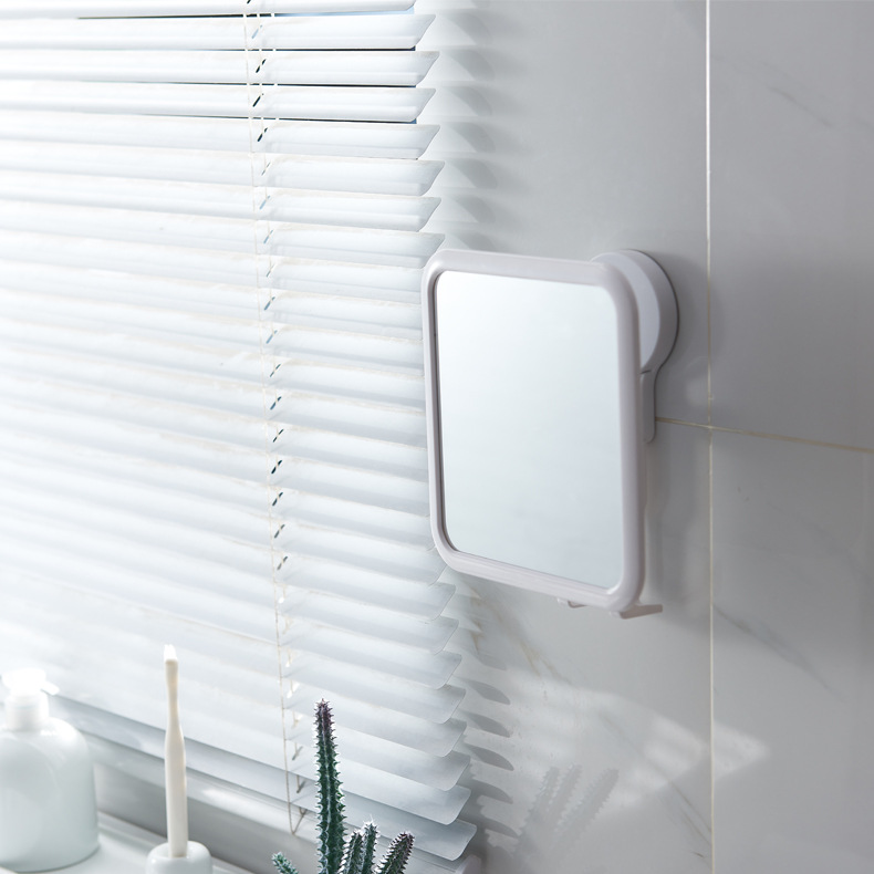 Wall-Mounted Self-Adhesive Suction Cup Perforation-Free Makeup Mirror Bathroom Makeup Mirror Wall Hanging Can Rotate Dressing Mirror