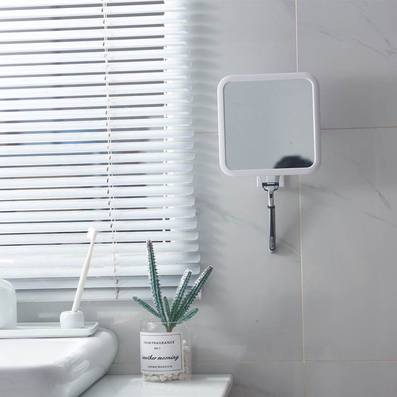 Wall-Mounted Self-Adhesive Suction Cup Perforation-Free Makeup Mirror Bathroom Makeup Mirror Wall Hanging Can Rotate Dressing Mirror details Picture