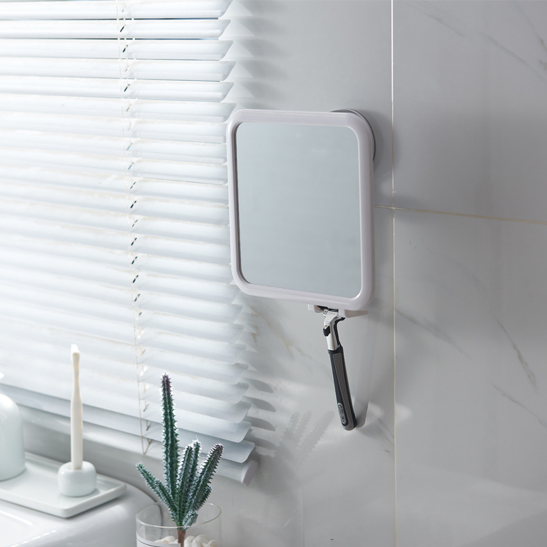 Wall-Mounted Self-Adhesive Suction Cup Perforation-Free Makeup Mirror Bathroom Makeup Mirror Wall Hanging Can Rotate Dressing Mirror Application Scenario