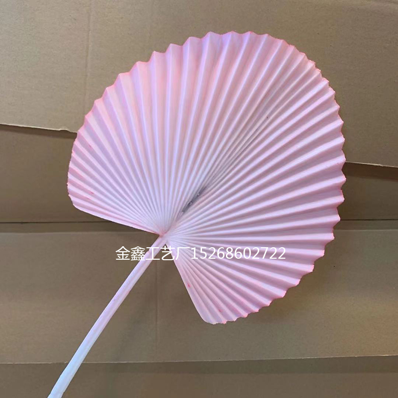 软胶扇叶龟背婚庆塑料花棕榈叶蒲扇酒店礼堂宴会厅装饰花背景墙细节图