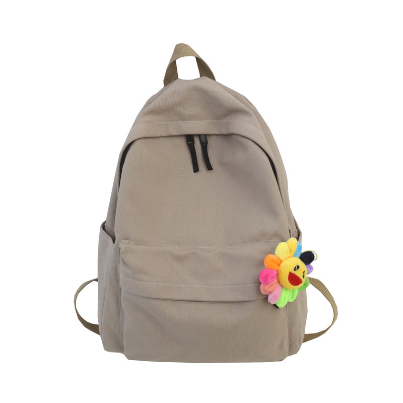 Mochila escolar para mujeres versión coreana harajuku ulzzang mochila universitaria de escuela secundaria vintage lona versátil mochila de viento ins Item Picture