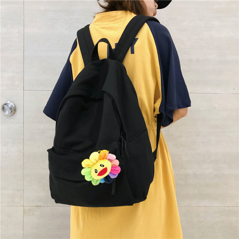 Mochila escolar para mujeres versión coreana harajuku ulzzang mochila universitaria de escuela secundaria vintage lona versátil mochila de viento ins Application Scenario