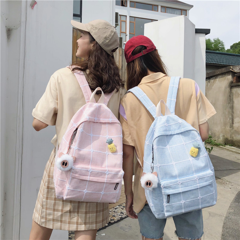 Japanese ins girl schoolbag female student backpack female Korean version 2019 new cute literary high school backpack female
