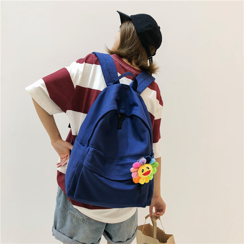 A Korean-style Harajuku ulzzang backpack for college students with a high school vintage feel, a versatile canvas backpack in an ins style