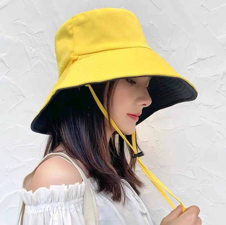 Double-sided bird eye fisherman's hat, solid color wide-brimmed sunshade, goddess summer UV protection and sun protection mesh basin hat Specification drawing