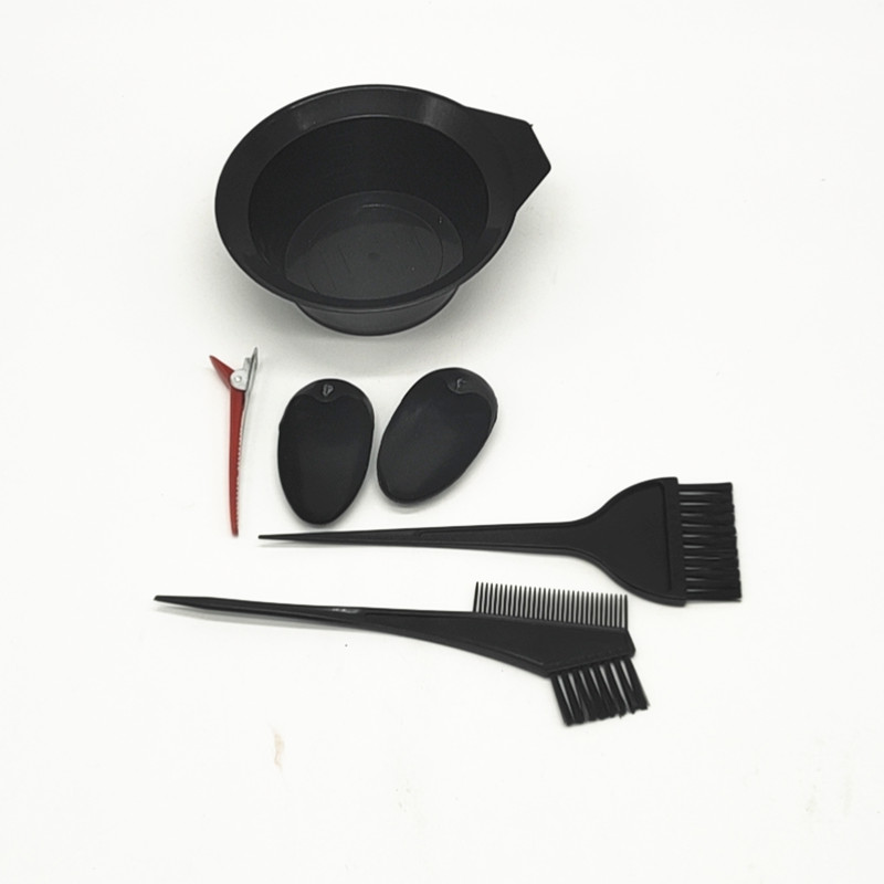Sunshine Department Store Hair Dyeing Tools Six-piece Set, Oil baking bowl ear tips, hair comb, hair dyeing brush, Hair dyeing set, Simple tools