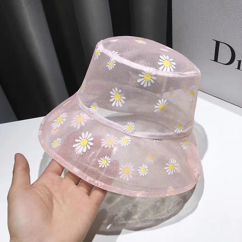 New mesh fisherman hat for women, summer and autumn, fresh and breathable, thin Daisy sun hat, sunshade basin hat Application Scenario