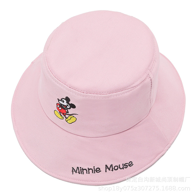 New spring and autumn Japanese-style fisherman hats, women's wide-brimmed Mickey embroidered basin hats, and summer outdoor trendy street style sunshade hats Application Scenario