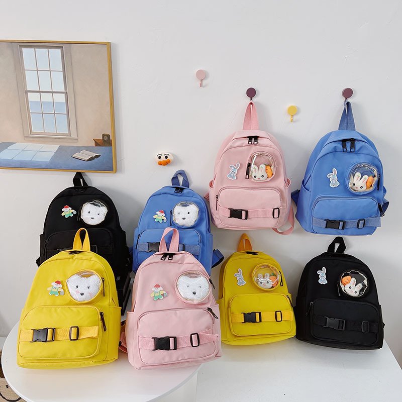 Korean version 2021 Summer new children's bag, Oxford cloth plush rabbit and dog backpack, kindergarten children's schoolbag