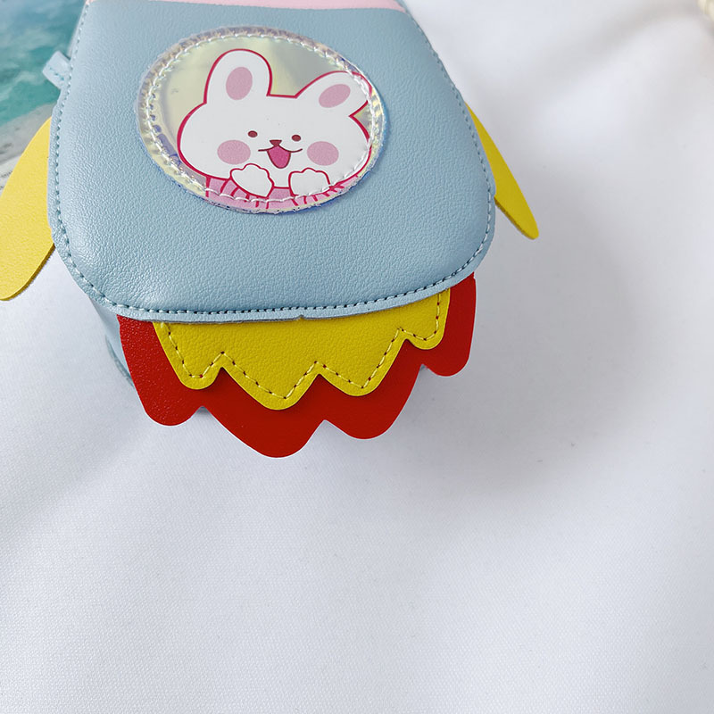 2021 Summer New Children's bag, candy-colored PU single-shoulder small bag, cartoon little rocket, girls' crossbody accessories, coin purse Specification image