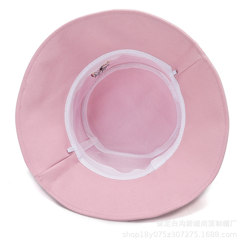 New spring and autumn Japanese-style fisherman hats, women's wide-brimmed Mickey embroidered basin hats, and summer outdoor trendy street style sunshade hats Item Picture