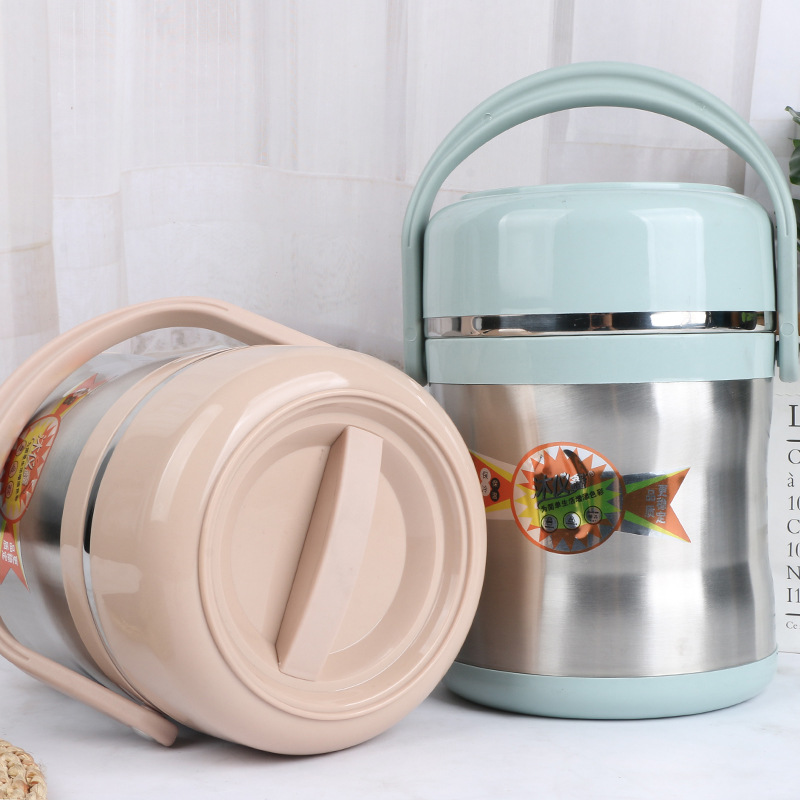 Non-magnetic stainless steel mini Waist pot, vacuum insulated pot, student large-capacity three-layer bucket, rice bucket, bento box details Picture