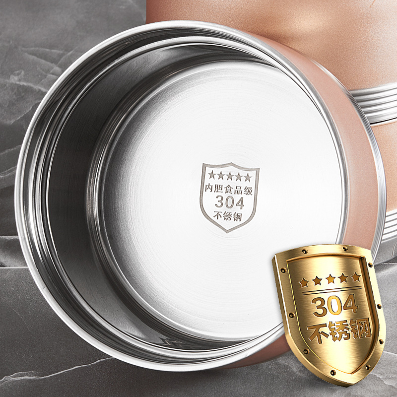 304 stainless steel lunch box, multi-layer lunch box, round, portable for office workers, multi-layer lunch box for students, large capacity details Picture