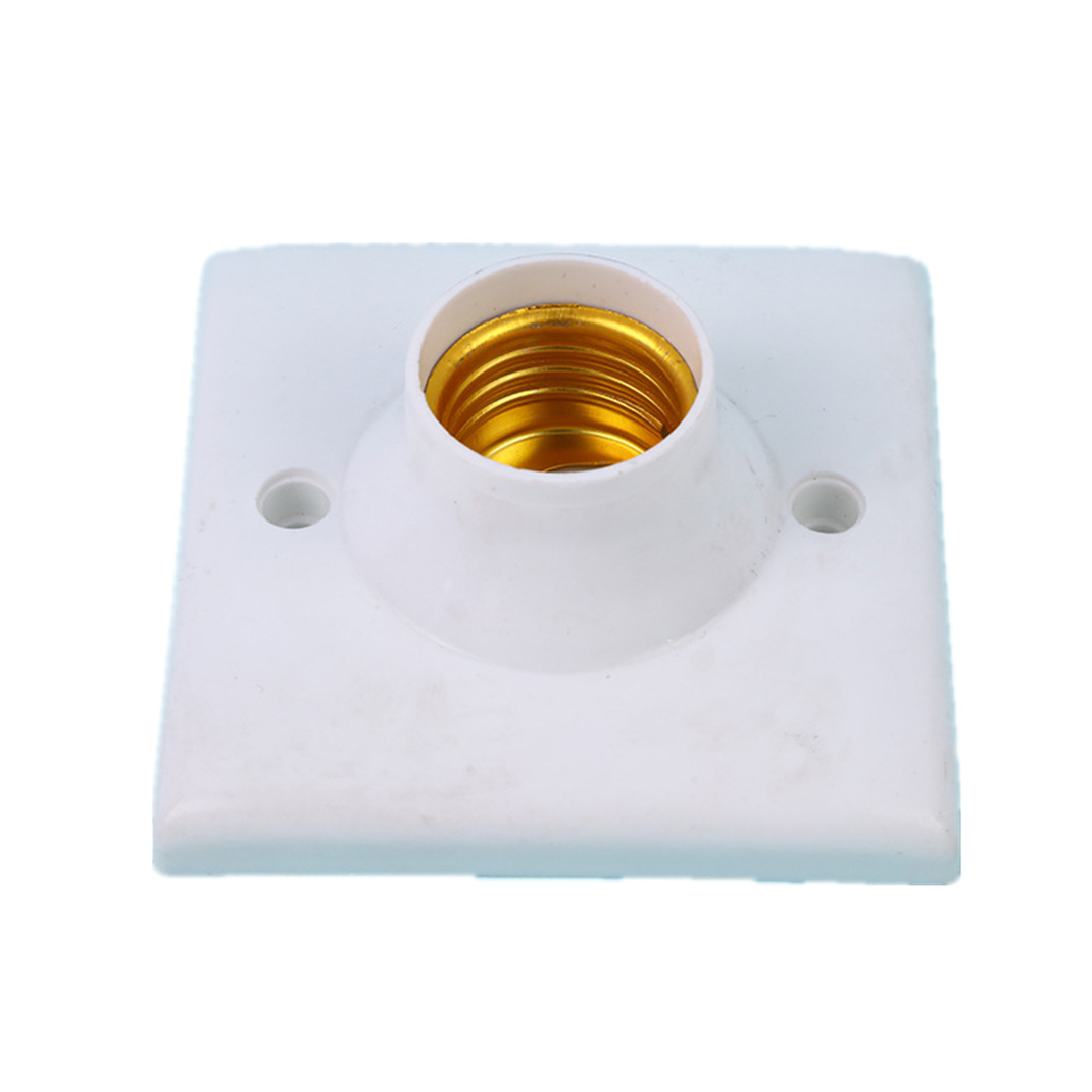Factory direct sales of square lamp holders, bulk lamp holders, wholesale of one-yuan and two-yuan screw-type ceramic sockets Item Picture