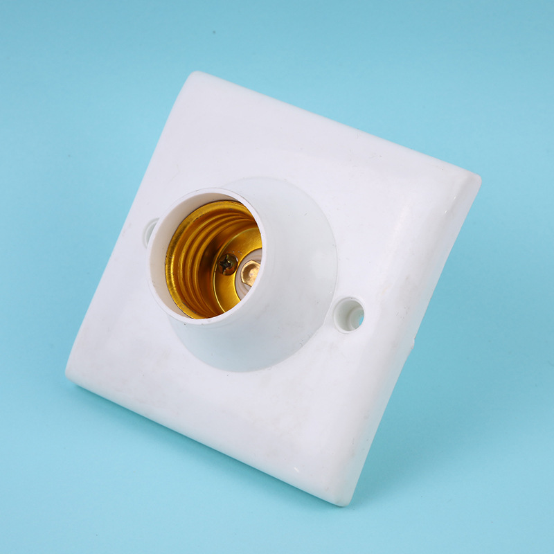 Factory direct sales of square lamp holders, bulk lamp holders, wholesale of one-yuan and two-yuan screw-type ceramic sockets Specification image