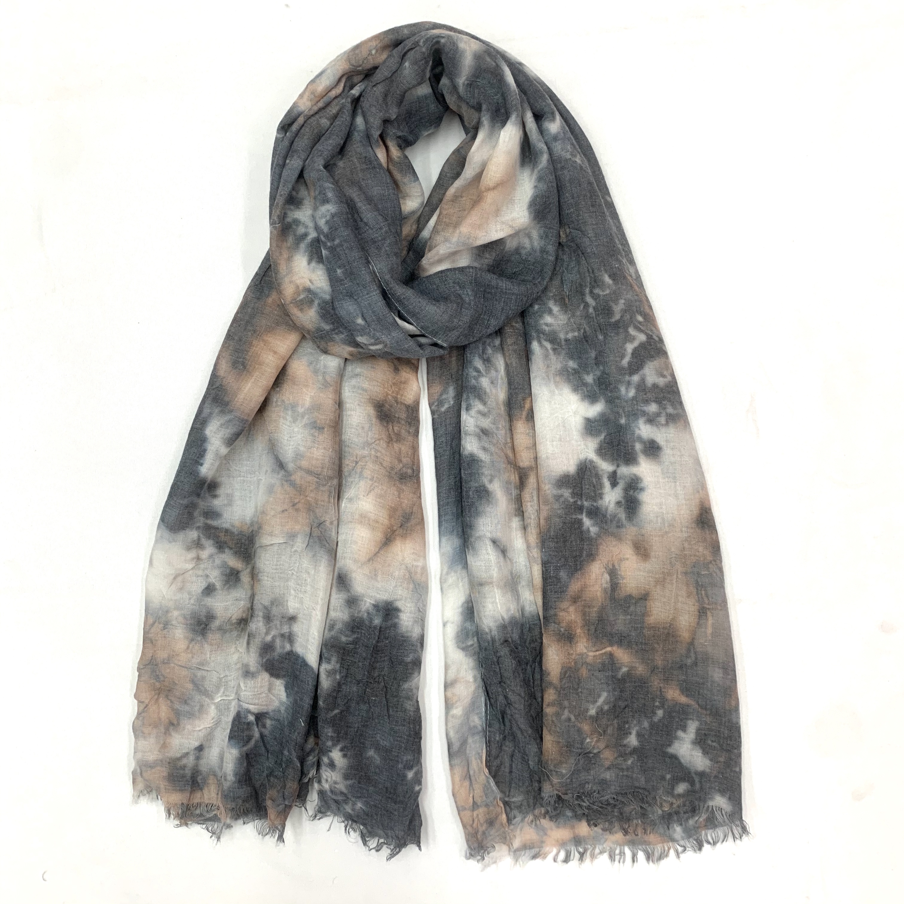 Factory direct sales of scarves made of cotton tie-dyed 90*180 long scarves. Scarves can be made into shawls and are specially customized for export details Picture