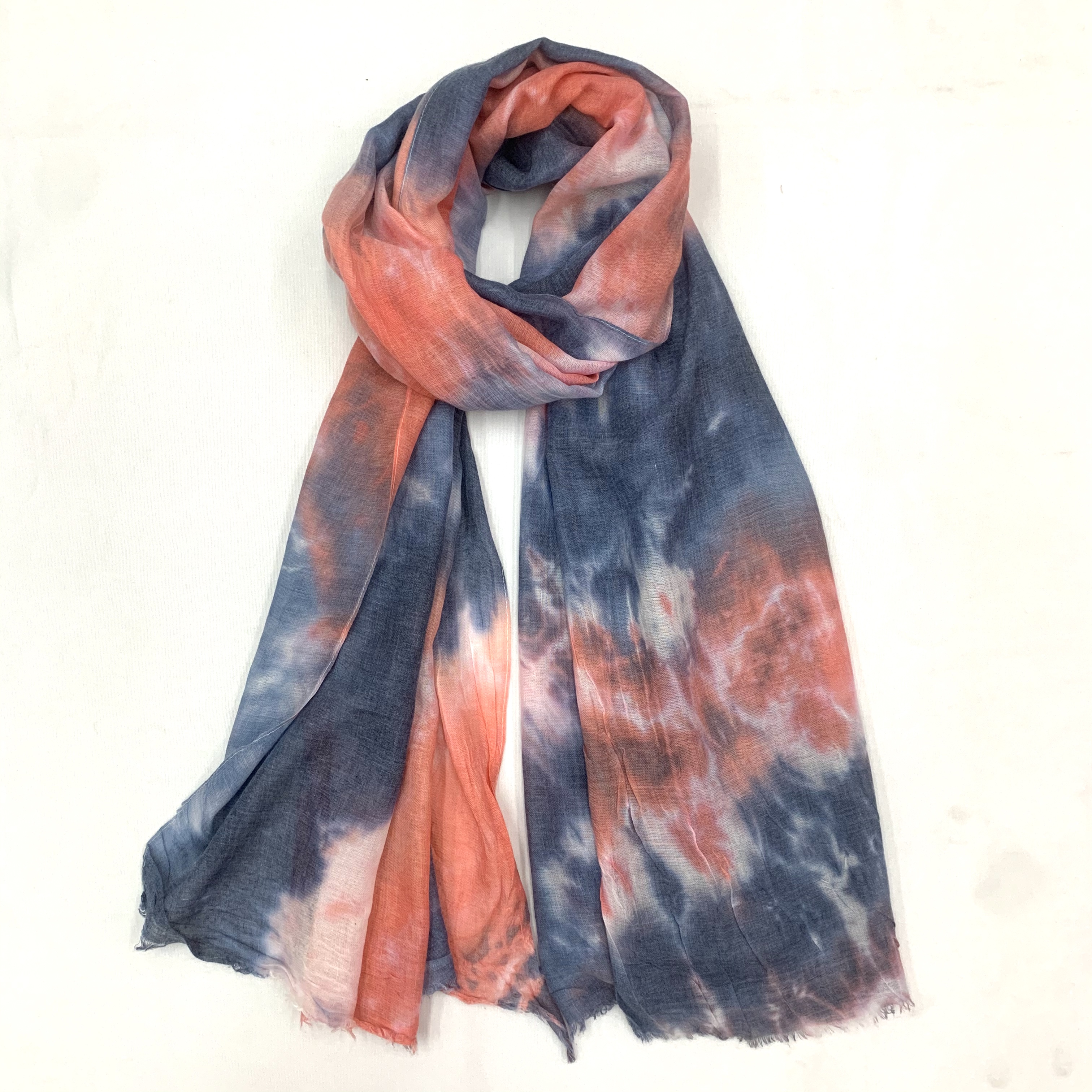 Factory direct sales of human cotton tie-dyed 90*180 long scarves and shawls can be made into shawls for export and customized exclusively Specification image