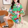 Summer new mid-length short-sleeved T-shirt, trendy cartoon loose plus-size top for women wholesale details Picture