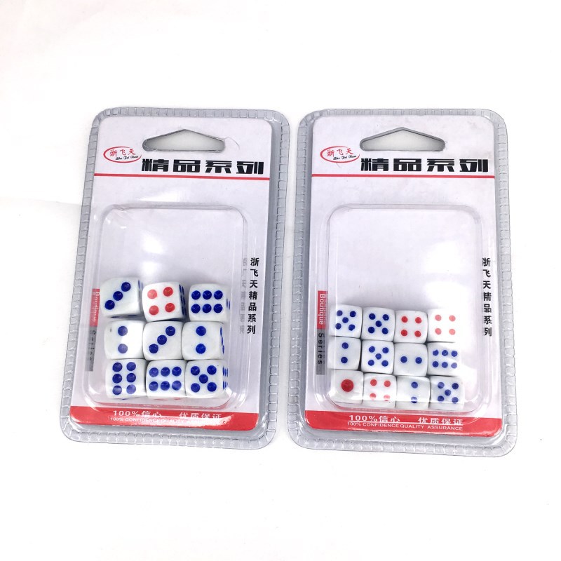 Factory direct sales card packs of 12 or 9 pieces, high-quality rounded corner colored dice, number dice, mahjong entertainment products